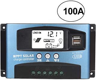 MPPT Solar Charge Controller 40-50-60 - 100A- 12V 24V Dual USB Solar Pannel Battery Controller Regulador inteligente con pantalla LCD(100A)