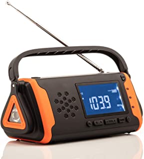 MYYYYI Radio de Emergencia con Alerta meteorologica NOAA - Manivela y energia Solar - Radio FM Am de Supervivencia de Onda Corta con Linterna- Alarma SOS- bateria de Respaldo