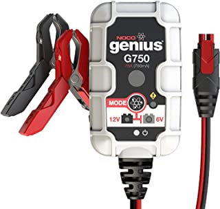 NOCO Genius G750EU 6V - 12V .75 Amp UltraSafe Smart Cargador y Mantenedor de Bateria- Negro- Gris- Rojo