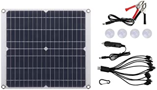 Panel Solar- Puerto USB Dual Cargador de Panel Solar portatil Cargador de Alta eficiencia Panel Solar con Clip para Acampar al Aire Libre
