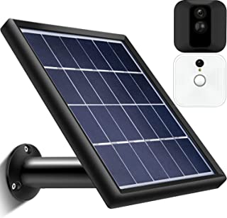 Panel Solar Fuente de Alimentacion Compatible con Camara de Seguridad Blink XT Interior y Exterior- Impermeable- Montaje Ajustable- Continuo Fuente de Alimentacion (Cable de 12 pies- 3-6 m) (Negro)