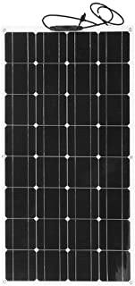 Panel Solar monocristalino- modulo de energia Solar Flexible de 18V 100W- Cargador de bateria Solar Ultraligero para Exteriores para vehiculos recreativos- Barcos- cabanas- Carpas- automoviles-