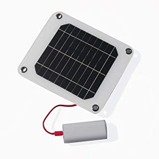 PGIGE 10W 5V Modulo Solar de Cargador de Panel Solar portatil Ultra Delgado con Puerto USB Tablero de Carga Solar para Exteriores para telefonos moviles - Blanco y Negro