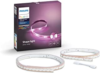 Philips Hue Lightstrip Plus Tira Inteligente LED 2m + 1m + Alimentador- Luz Blanca y Color- Compatible con Alexa y Google Home
