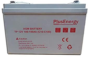 PlusEnergy Bateria AGM 12V TP-150 100AH(C10) 150AH(C100) Ideal para Autocaravana-Caravana-Barco y instalacion Solar …