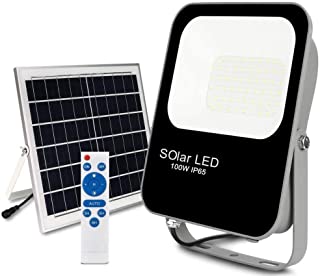 POPP®Foco Solar Exterior-lluminacion Solar-150W LED 6000K IP65 Impermeable-Lampara Solar para Jardin-Garaje-Acera-Escaleras-Patios-Terraza[Clase de eficiencia energetica A+++] (150 Watios)