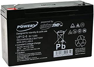 Powery Bateria de Gel para Moto Infantil Buggy para ninos 6V 12Ah (Reemplaza tambien 10Ah)