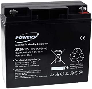 Powery Bateria de GEL UP20-12 12V 20Ah (Reemplaza tambien 18Ah)