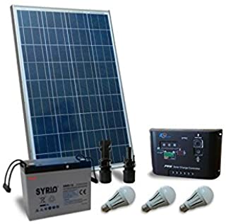 puntoenergia Italia – Kit solar iluminacion LED 100 W 12 V para interior fotovoltaico bateria 80 Ah – kil-100-b80