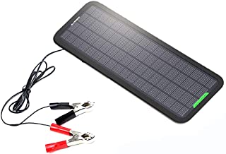 QWERDF 5W 18V Solar Cargador De Goteo- Panel De Bateria Portatil Mantenedor De Energia Solar Adecuado para Coches- Camiones- Motocicletas- Vehiculos Todo Terreno- Barco- RV- Etc.