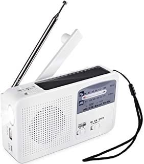 Radio de Emergencia portatil Solar Dynamo Power Recargable Manivela FM-Am Radio Reproductor de MP3 inalambrico LED Linterna Sirena Cargador de telefono movil portatil Banco de energia