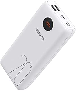 Romoss 18W Powerbank 20000mah Tipo-C PD QC3.0- Bateria Externa para Movil con Pantalla LED- Fit Charge⊕- 3 Salidas y 3 Entradas- para la Mayoria de los Smartphone- Tabletas