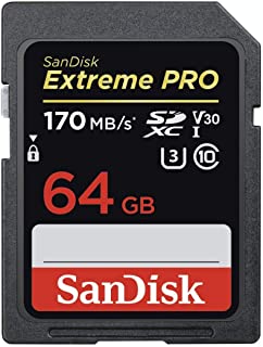 SanDisk Extreme PRO - Tarjeta de Memoria SDXC de 64 GB- 4k- hasta 170 MB-s- Class 10- U3 y V30