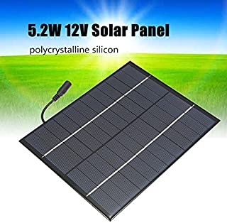 SODIAL 12V 5.2W Mini panel solar Celulas solares policristalinas de silicio Sistema de Modulo de bricolaje de Epoxi Solar Cargador de bateria + salida de CC