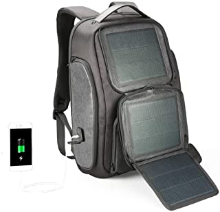 Ssszx con Panel Solar para Smartphone 15.6 Pulgadas Cargador Solar USB de Viaje antirrobo portatil Bolsa Solar Powered Laptop Mochila- Negro (Negro) - Ssszx2121N