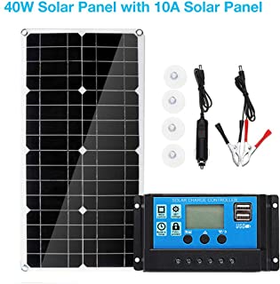 Szseven Cargador Solar - Panel Solar Doble USB 40W con Panel Solar 10A para Tabletas De Smartphones Y Carga De Lampara para Yate De Viaje De Camping- Z