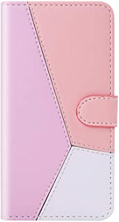 TANKLE Compatible con Xiaomi Redmi K20 Pro Funda de Doble Tarjeta Billetera Antideslizante Caja del telefono movil Funda de Cuero Tricolor. (Pink- Xiaomi Redmi K20 Pro)