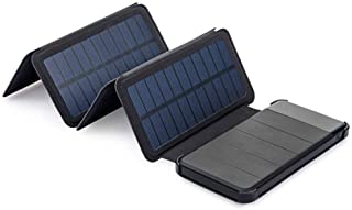 Tentock Banco de Energia Solar para Viajes Al Aire Libre con USB Doble 2.1A- Cargador Solar de Baterias Portatil para iPhone Huawei Samsung