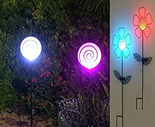 TIAAN 157816 - Juego de 2 luces LED solares para decoracion de jardin- diseno de flores