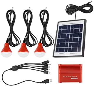 TOPINCN Kit de generador Solar portatil Fuente de alimentacion de Emergencia Paneles solares 4W Bateria Recargable USB 3.7 V Energia Solar LED Bombilla