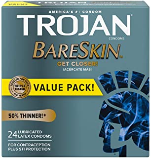 Trojan Condom Sensitivity Bareskin Lubricated- 24 Count by Trojan