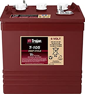 Trojan T de 105 6 V 225 Ah Deep Cycle – Bateria de plomo para aplicaciones de traccion