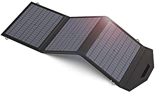 TYNBB Panel Solar Portatil 18V 60W Cargador con 3 Paneles solares Plegables Power Bank con 2 USB Salida Puertos conversion de energia de hasta 23-