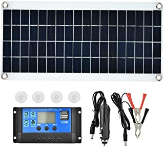 Wandisy Panel Solar - Cargador de bateria de Controlador de Panel Solar policristalino Flexible Impermeable de 15W