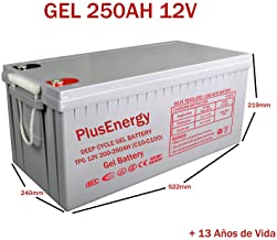 wccsolar.es Bateria Solar AGM Y Gel 12V PlusEnergy 150AH 250AH para instalacion Solar Ciclo Profundo (250AH 12V Gel)
