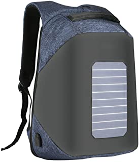 WENTAO Solar Powered Cargador Mochila-USB Carga Puerto Impermeable Al Aire Libre Viajes Camping Mochila Antirrobo 16Inches Business Laptop Mochila para Oficina O Escuela