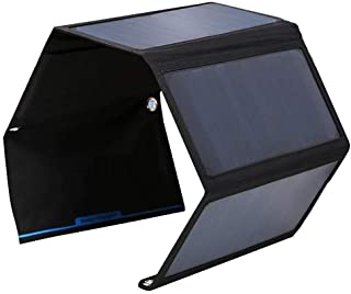 WXJHA Cargador Solar Plegable portatil- 28W celula Solar Cargador de energia de Sun de Carga rapida Salida de 5V 2 Puerto USB para la Alta eficiencia de SunPower Plegable Cargador del Panel Solar