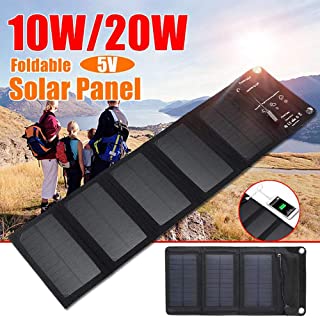 WXJHA Dispositivos de Salida de la celula Solar Plegable 20W de energia de Sun del Cargador de 5V USB del Panel Solar portatil para Smartphone Tablets al Aire Libre y el Recorrido Que acampa