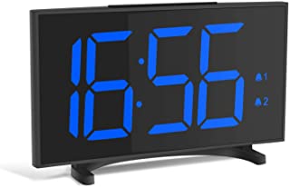 YISSVIC Despertador Digital Reloj Despertador con 6-5 Gran Pantalla LED Equipado con 2 Alarmas Funcion de Snooze y Brillo Ajustable de 6 Niveles Formatos 12-24 Horas Incluye Cable USB