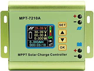 Yuanmaoao MPPT - Controlador de carga solar para bateria de litio (24 V- 36 V- 48 V- 60 V- 72 V- salida de bateria 0-10 A- MPT-7210A con pantalla digital