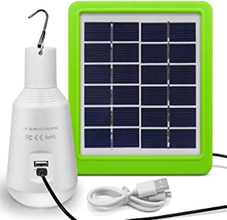 【Actualiza】Panel Solar de La Bombilla- Jirvyuk Lámparas Solares Bombilla7W 560LM Portátil LED de Luz para Acampar Lámpara Portátil de Energía Solar al Aire Libre Campamento Lámpara de Pesca